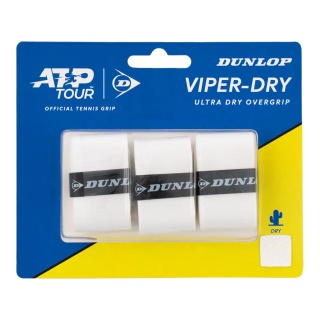 Dunlop Overgrip Viper Dry 0.6mm (ultra trocken und haltbar) weiss - 3 Stück